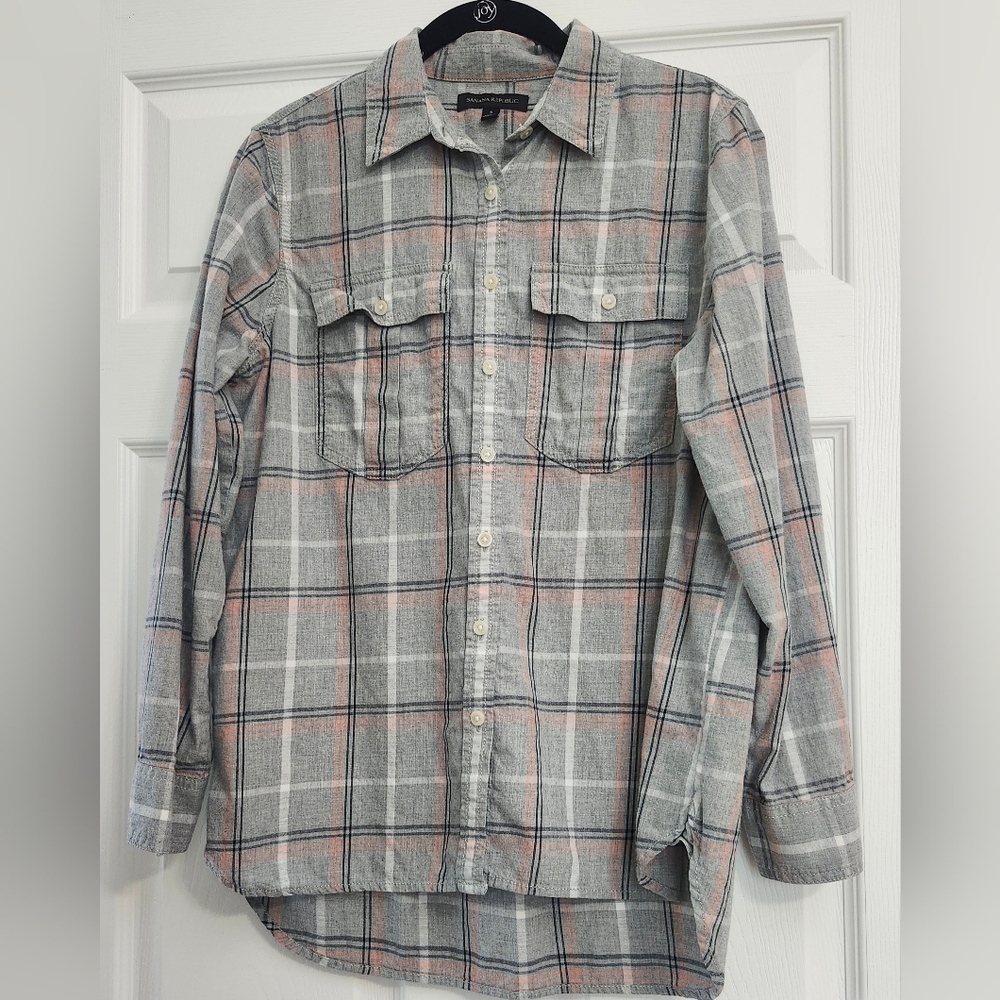 Banana Republic Flannel Button Up Shirt Size Small